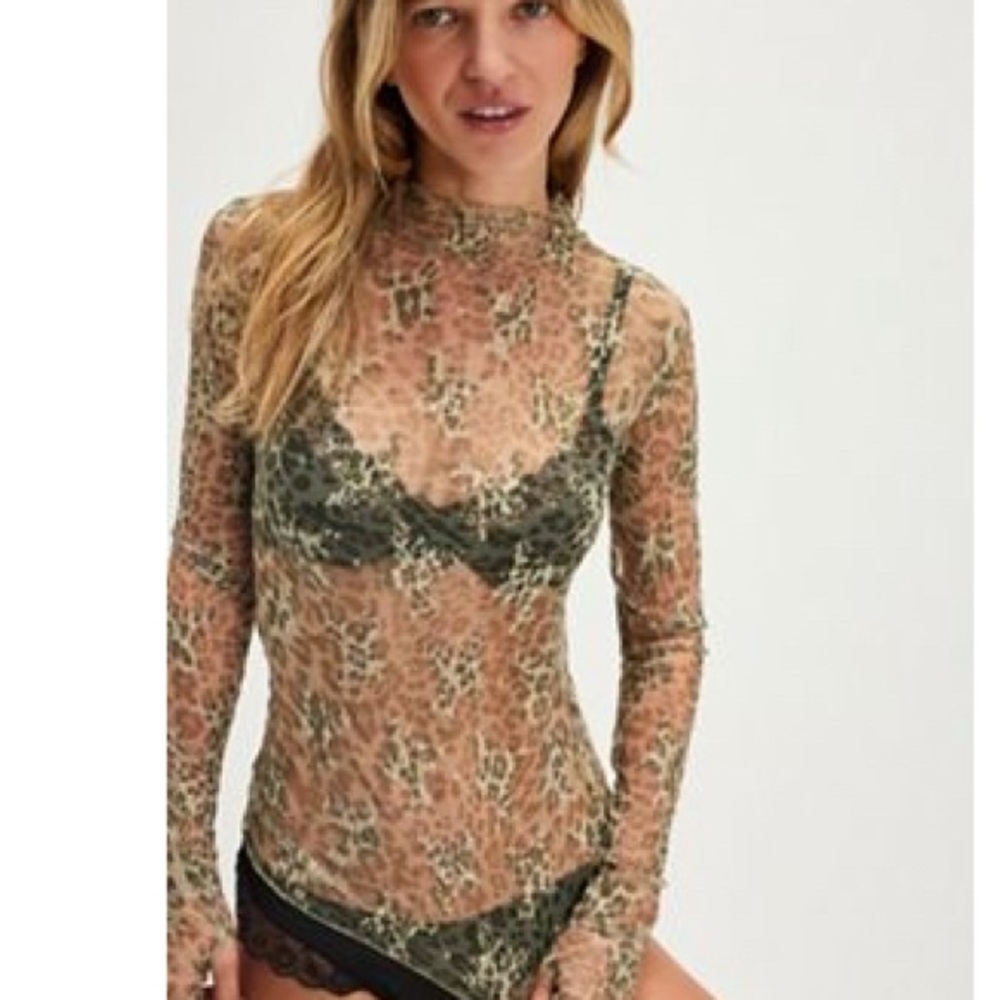 Sheer Mesh Long Sleeve Top